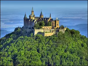 Zamek, Wzgórze, Hohenzollern, Niemcy