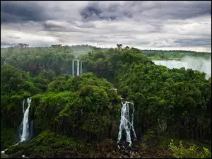 Brazylia, Wodospady, Lasy, Iguazu, Niebo