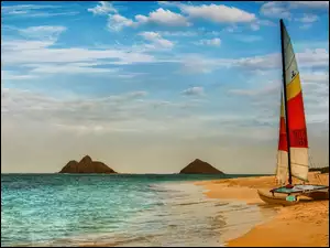 Katamaran, Morze, Plaża