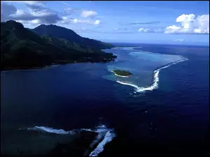 Ocean, Tahiti, Góry, Wysepka