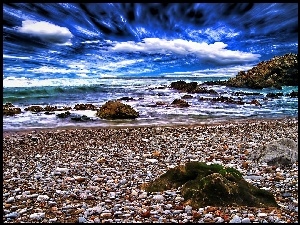Kamienie, Chmury, Morze