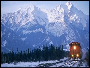 Pociąg, Zima, Góry
