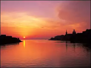 Valletta, Słońca, Malta, Zachód