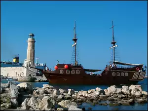 Kreta, Statek, Port, Galera, Retymnon
