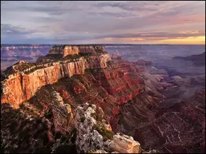 Skały, Grand Canyon, Zachód Słońca