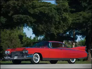 Czerwony, Zabytkowy, Cadillac Eldorado