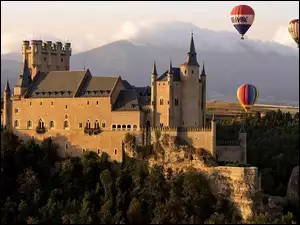 Hiszpania, Zamek, Balony, Alkazar, Segowia