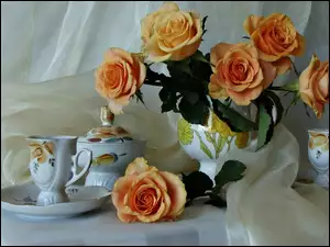 Porcelana, Bukiet, Róż