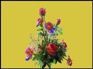 Bukiet, Kwiaty, Róże