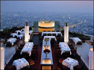 Miasta, Bangkok, Dach, Hotel, Panorama