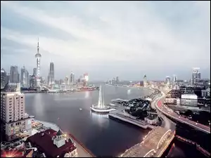 Miasto, Rzeka, Shanghai, Chiny