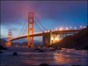 Golden Gate, Oświetlony, Most