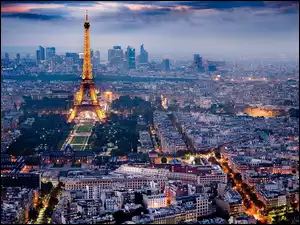Paryż, Wieża, Widok, Eiffla, Miasta