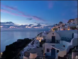 Noc, Santorini, Grecja