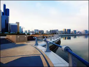 Dhabi, Morze, Panorama, Nabrzeże, Abu
