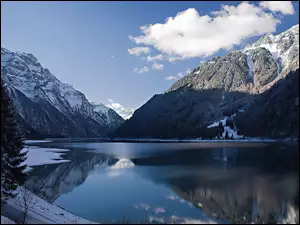 Jezioro, Szwajcaria, Góry, Glarus