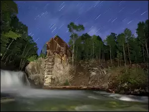 Domek, Wodospad, Deszcz Meteorów, Las