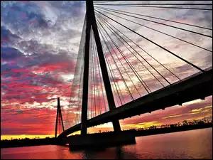 Zachód Słońca, Brazylia, Most, Wiszący