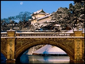 Tokio, Most, Biały, Rzeka, Domek
