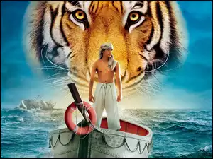 Tygrys, Łódka, Morze, Mężczyzna