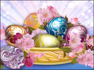Koszyczek, Wielkanoc, Pisanki, Kolorowe, Kwiatki