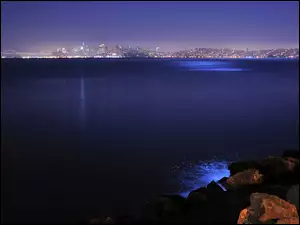 Morze, San Francisco, Kamienie, Noc