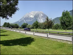 Góry, Austria, Droga, Auta