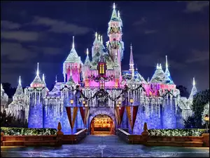 Świąteczny, Disneyland, Zamek, Roszpunki