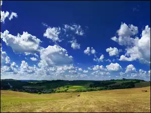 Farmy, Panorama, Pola, Chmury