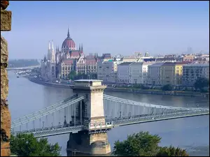Dunaj, Most, Budapeszt, Parlament, Panorama, Węgry, Rzeka