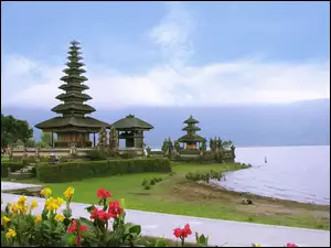 Świątynia, Indonezja, Jezioro, Bali