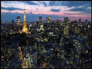 Panorama, Paryż, Nocą