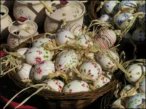 Koszyk, Wielkanocne, Porcelanowe, Jajka