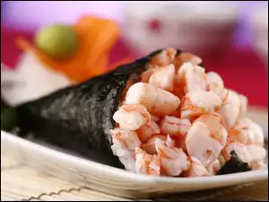 Talerz, Sushi, Temaki De Camarao