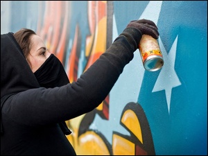 Spray, Dziewczyna, Graffiti