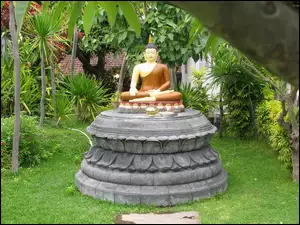Posąg, Bali, Budda, Ogród