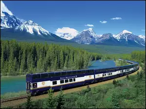 Pociąg, Las, Express, Góry