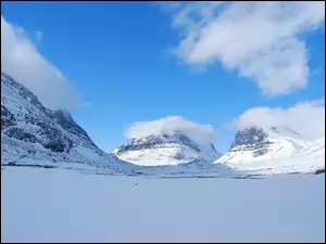 Zima, Laponia, Góry, Chmurki