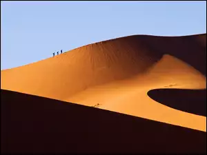 Pustynia, Podróżnicy, Namibia, Wydmy