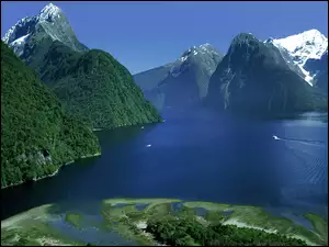 Narodowy, Fiordland, Jezioro, Nowa Zelandia, Góry, Park