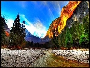 Stan Kalifornia, Stany Zjednoczone, Rzeka, Lasy, Park Narodowy Yosemite, Góry