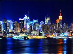 Światła, Manhattan, Noc