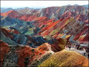 Kolorowe, Chiny, Góry, Zhangye Danxia