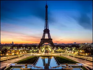 Eiffla, Paryż, Miasta, Panorama, Wieża