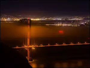 Most, Miasto, Noc, Oświetlone