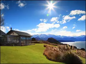 Nowa Zelandia, Dom, Góry, Jezioro, Wanaka