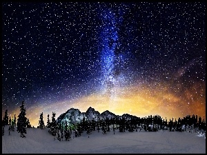 Zima, Gwiazdy, Góry, Droga Mleczna