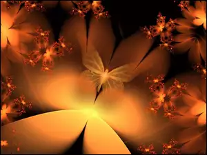 Motyle, Abstrakcja, Kwiaty
