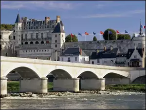 Amboise, Francja, Rzeka, Most, Zamek