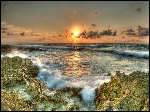 Ocean, Hawaje, Zachód Słońca, Maui